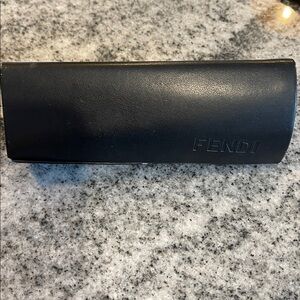Fendi Dark Leather Glasses Case